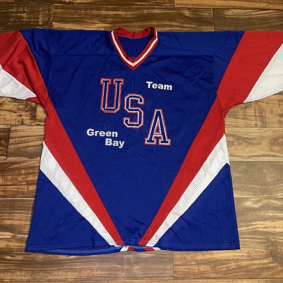 Vintage Green Bay USA Team Hockey Jersey RARE Size XL McCarthy Sorensen Athletic - Picture 3 of 9